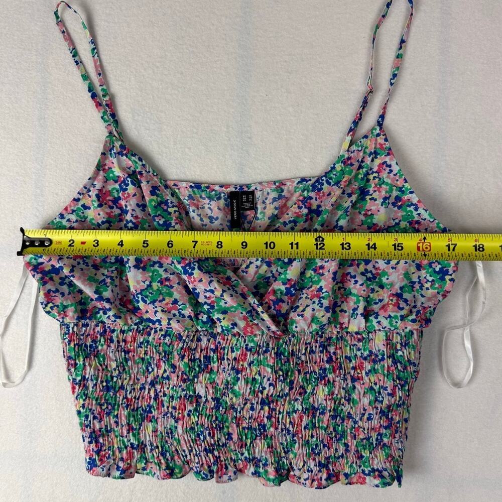 VERO MODA Floral Smocked Cropped Cami Top - NWT XL - Picture 4 of 6